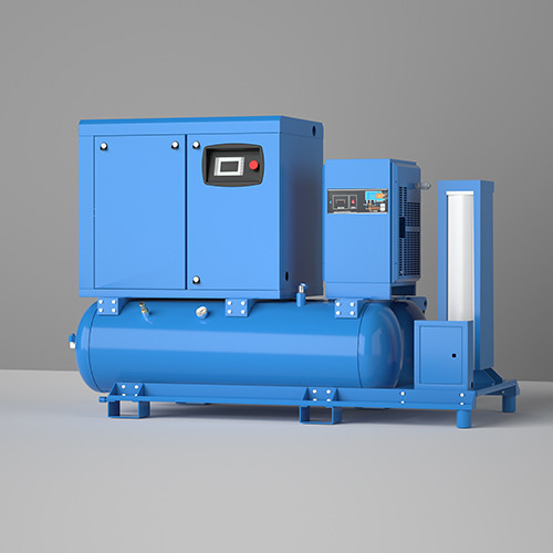 Kompresor Udara Sekrup Konversi Frekuensi Magnet Permanen Dua Tangki 4 In 1 22kw