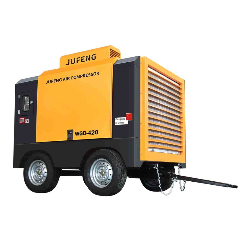 420 Cfm Kompresor Udara Sekrup Mobil Diesel 10 - 12 Bar Tekanan Kerja